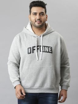 Instafab Plus - Men'S Printed Stylish Full Sleeve Hooded Casual Sweatshirts,Grey