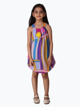 Creative Kids - Girl Multi-Color Printed Balloon Dress