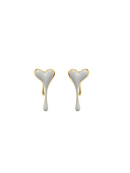 Lunaya Jewelry - Melting Heart Solid Earrings White