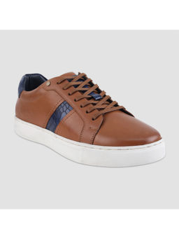 EZOK - Brown Leather Sneaker For Men