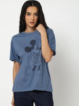 GAP - Womens Mickey Mouse Character Print Round Neck Half Sleeve T-Shirt