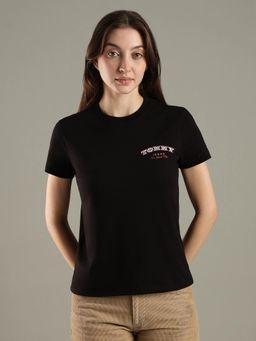 Tommy Hilfiger - Logo Regular Fit Cotton Black T-Shirt