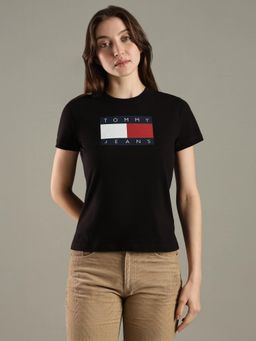 Tommy Hilfiger - Logo Regular Fit Cotton Black T-Shirt