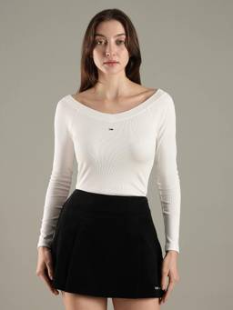 Tommy Hilfiger - Solid Slim Fit Cotton White T-Shirt