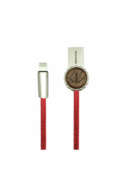 Portronics - POR-847 Konnect Woody Data Cable - 3.9 Feet (1.2 Meters) (Red)