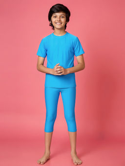 LYCOT - Boys Blue Swim T-shirt & Tights