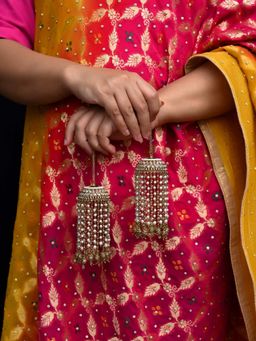 AG'S - Copper Polki Gold Plated Pearl Hanging Kaleera