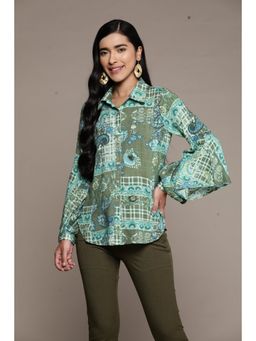 Aarke Ritu Kumar - Green Printed Shirt
