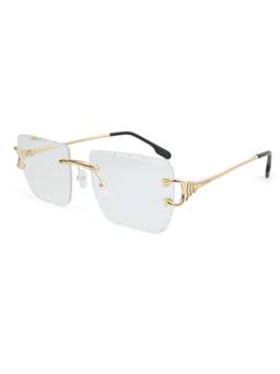 Zaadran - Unisex UV Protection Clear Lens Sunglasses (Alberta-White T) (56)