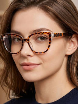 Zaadran - Women UV Protection Clear Lens Sunglasses (Amber-Veil) (54)