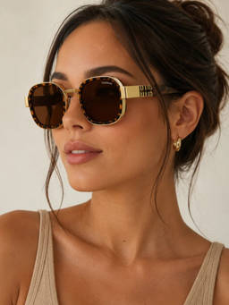 Zaadran - Unisex UV Protection Brown Lens Sunglasses (Auric Hrz - Panther) (59)