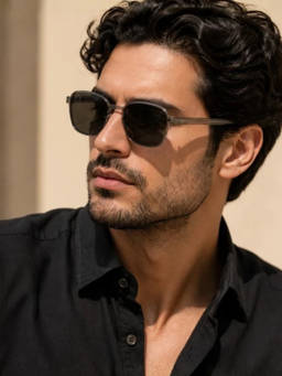 Zaadran - Unisex UV Protection Grey Lens Sunglasses (Auric Hrz - Grey) (54)