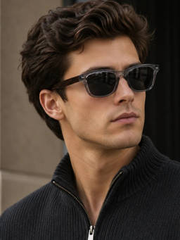 Zaadran - Unisex UV Protection Black Lens Sunglasses (Bhutan-Black) (54)