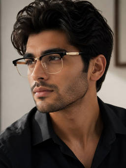 Zaadran - Unisex UV Protection Clear Lens Sunglasses (Blkln Elit-Gldn T) (54)
