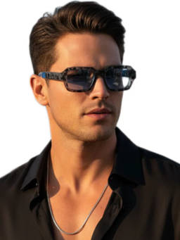 Zaadran - Unisex UV Protection Blue Lens Sunglasses (Breeze-Blue) (58)