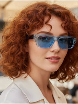 Zaadran - Unisex UV Protection Blue Lens Sunglasses (Bristol-Blue) (54)