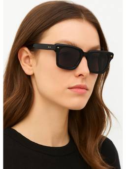 Zaadran - Unisex UV Protection Black Lens Sunglasses (Cambria-Black) (54)