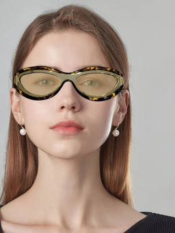 Zaadran - Women UV Protection Yellow Lens Sunglasses (Cannes-Leopard) (56)