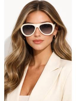 Zaadran - Unisex UV Protection Grey Lens Sunglasses (Clubmaster-White) (58)