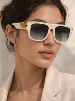 Zaadran - Unisex UV Protection Grey Lens Sunglasses (Colombo-White) (54)