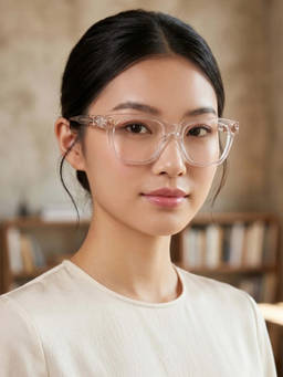 Zaadran - Women UV Protection Clear Lens Sunglasses (Crystal Gld-Eclat) (56)