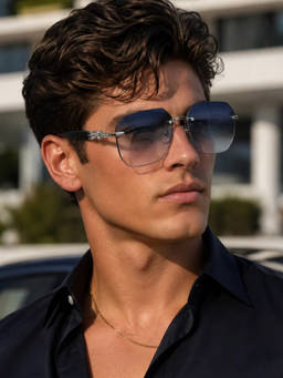 Zaadran - Unisex UV Protection Blue Lens Sunglasses (Dominica-Slv Blue) (56)
