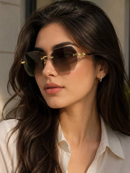 Zaadran - Unisex UV Protection Brown Lens Sunglasses (Dominica-Gldn Brown) (56)