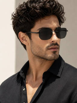 Zaadran - Unisex UV Protection Black Lens Sunglasses (Dominica-Blk Green) (56)