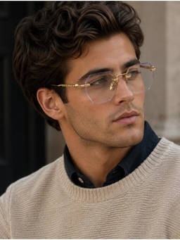 Zaadran - Unisex UV Protection Clear Lens Sunglasses (Dominica-Gldn T) (56)