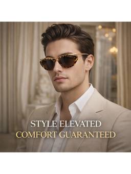 Zaadran - Unisex UV Protection Brown Lens Sunglasses (Dubai-Leopard) (56)