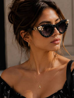 Zaadran - Women UV Protection Black Lens Sunglasses (ELYX_BLACK_20373) (58)