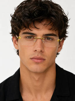 Zaadran - Unisex UV Protection Clear Lens Sunglasses (Gld Coast-Blk Recta) (54)