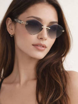 Zaadran - Women UV Protection Black Lens Sunglasses (Istan-Brown) (54)