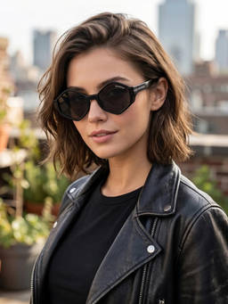 Zaadran - Unisex UV Protection Black Lens Sunglasses (Italy-White Slv) (56)