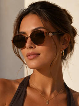 Zaadran - Unisex UV Protection Brown Lens Sunglasses (JESPER_KHAKI_20411) (56)