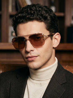 Zaadran - Unisex UV Protection Brown Lens Sunglasses (JESPER_TRANS_GREEN_20407) (54)