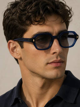 Zaadran - Unisex UV Protection Blue Lens Sunglasses (Milano-Brown) (54)