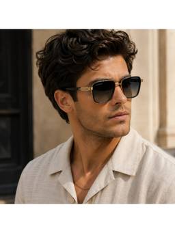 Zaadran - Unisex UV Protection Black Lens Sunglasses (Monarch-Hexa Olive) (54)