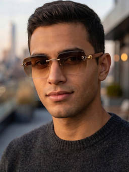 Zaadran - Unisex UV Protection Brown Lens Sunglasses (Oceania-Blk T) (54)