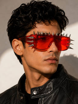 Zaadran - Unisex UV Protection Red Lens Sunglasses (Panama-Pink T) (54)