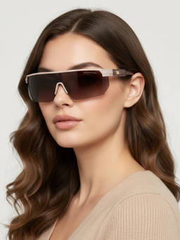 Zaadran - Unisex UV Protection Brown Lens Sunglasses (Pearl-Crm Brown) (54)