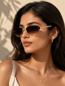 Zaadran - Women UV Protection Brown Lens Sunglasses (Potter-Panther) (54)