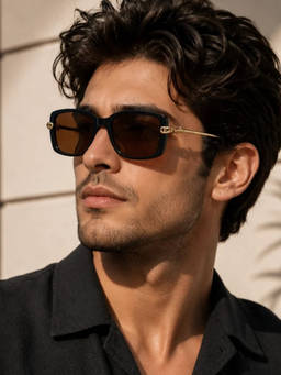 Zaadran - Unisex UV Protection Brown Lens Sunglasses (Retro CtEye-Pnthr) (54)