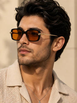 Zaadran - Unisex UV Protection Orange Lens Sunglasses (Richmond-Green) (56)