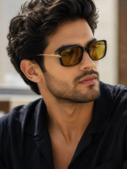 Zaadran - Unisex UV Protection Yellow Lens Sunglasses (Rider-Orange) (54)