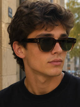 Zaadran - Men UV Protection Brown Lens Sunglasses (Royal Knot-Peach) (54)