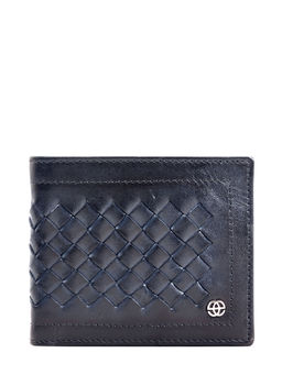 Eske - Phil Men's Two Fold Wallet Navy Blue Hand-Stitched