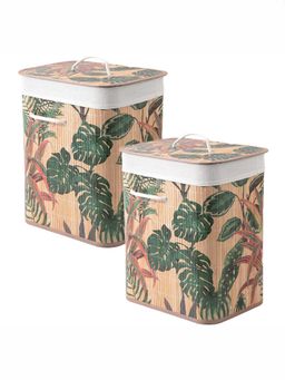 USHA SHRIRAM - Laundry Baskets Multi-Color (Pack of 2)