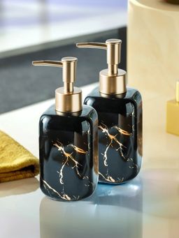 USHA SHRIRAM - 300ml Soap Dispenser Bottle Black (Pack of 2)