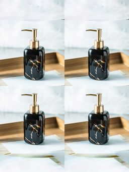 USHA SHRIRAM - 300ml Soap Dispenser Bottle Black (Pack of 4)